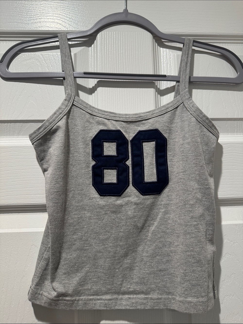 Edikted Grey Tank Top with Navy '80' Patch